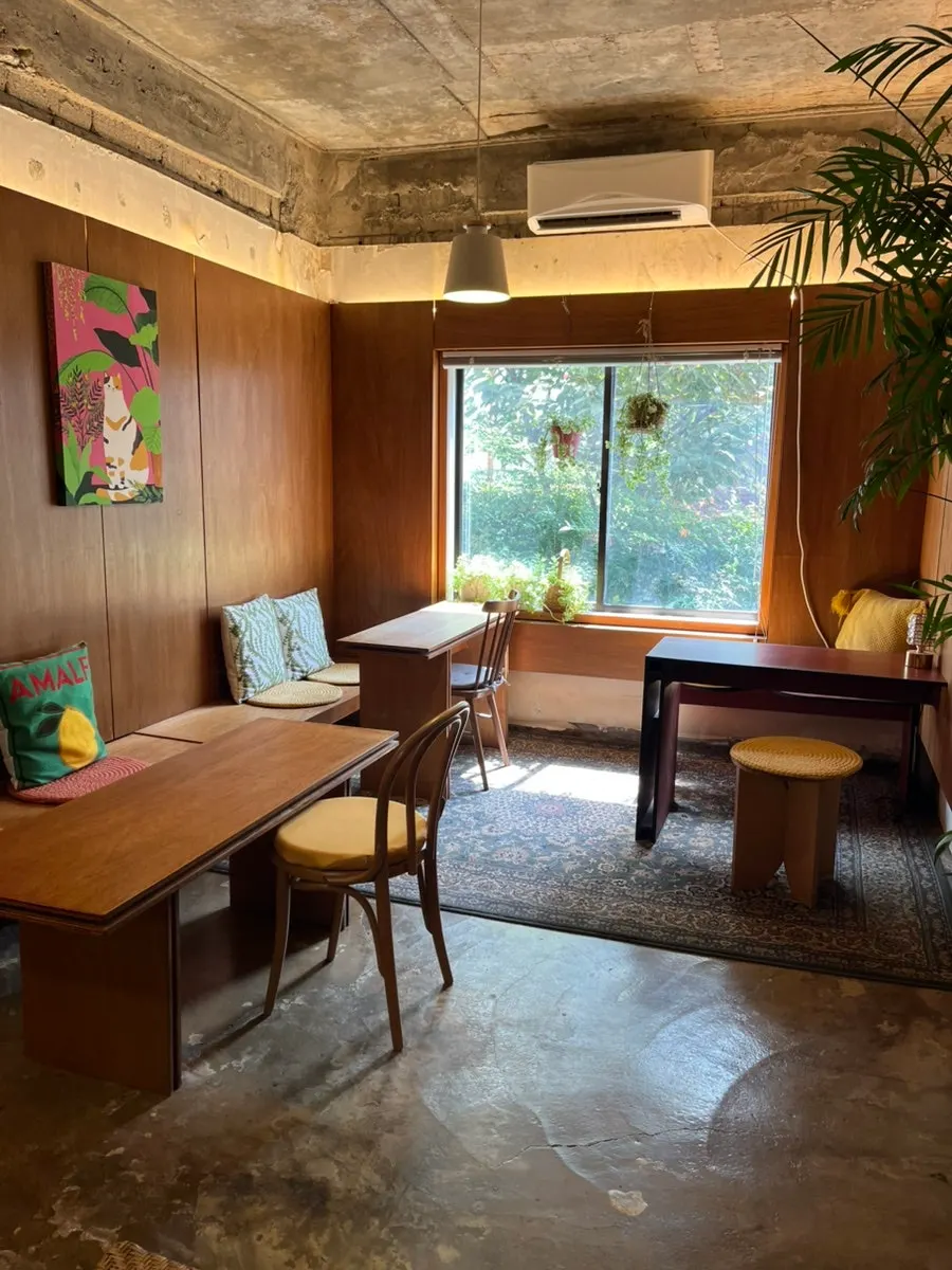 Interior of Buajang blending props and plants
