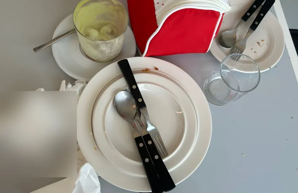Table after finishing the meal