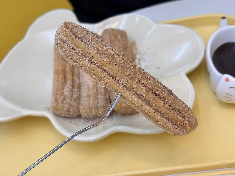 Cross-section of crispy churros