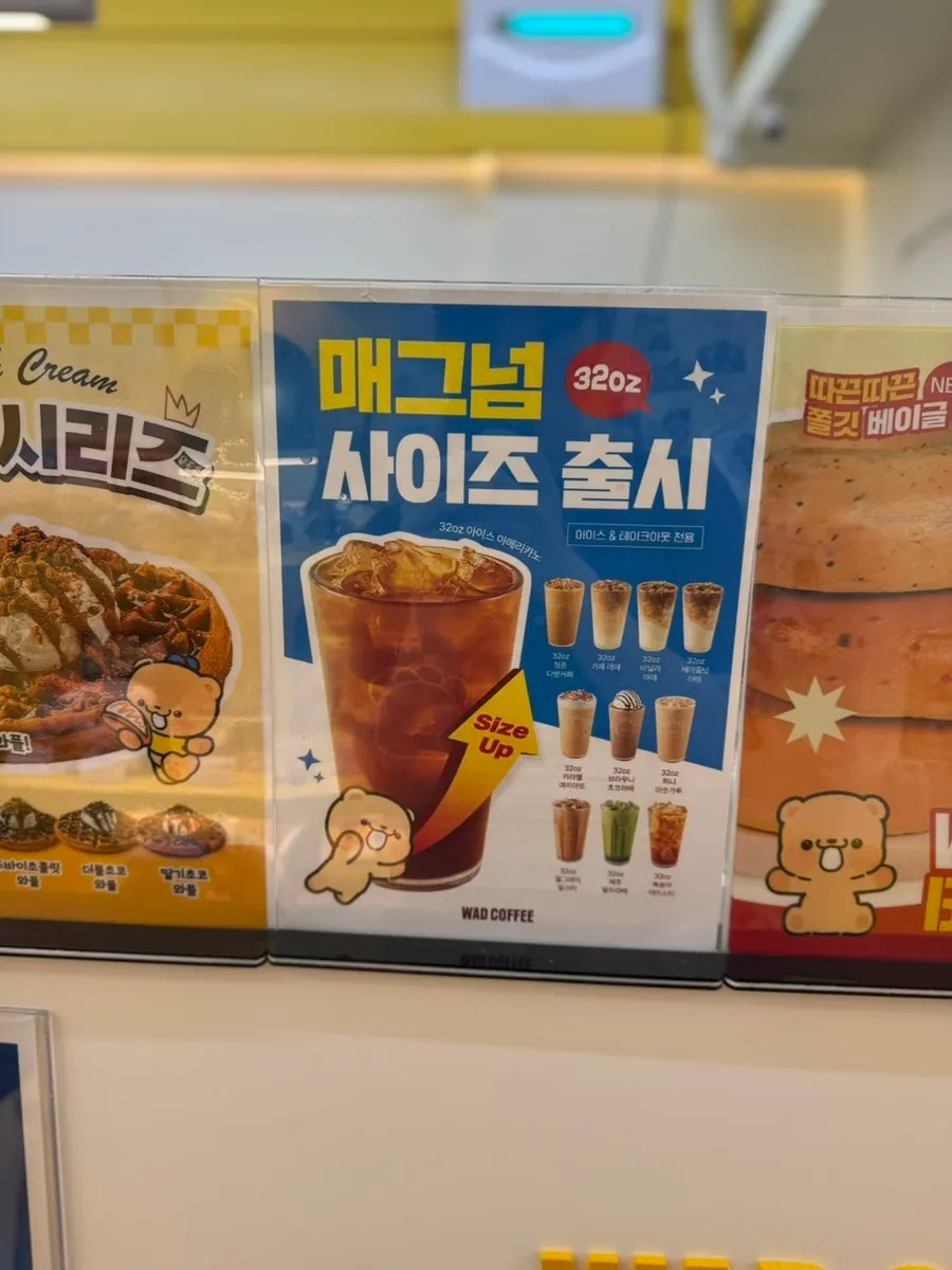 Menu listing waffles and churros