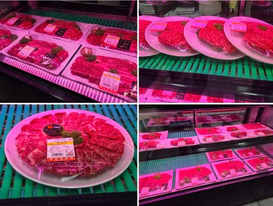 워낭명가 정육코너 한우 진열 쇼케이스