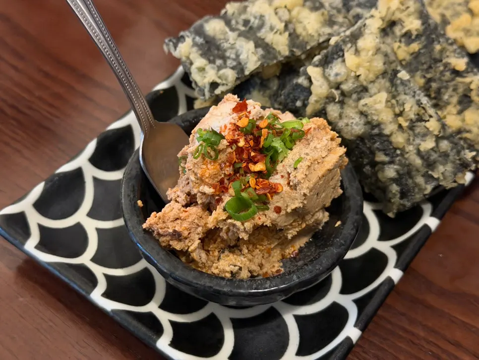 A plate of ankimo homemade gim-bugak