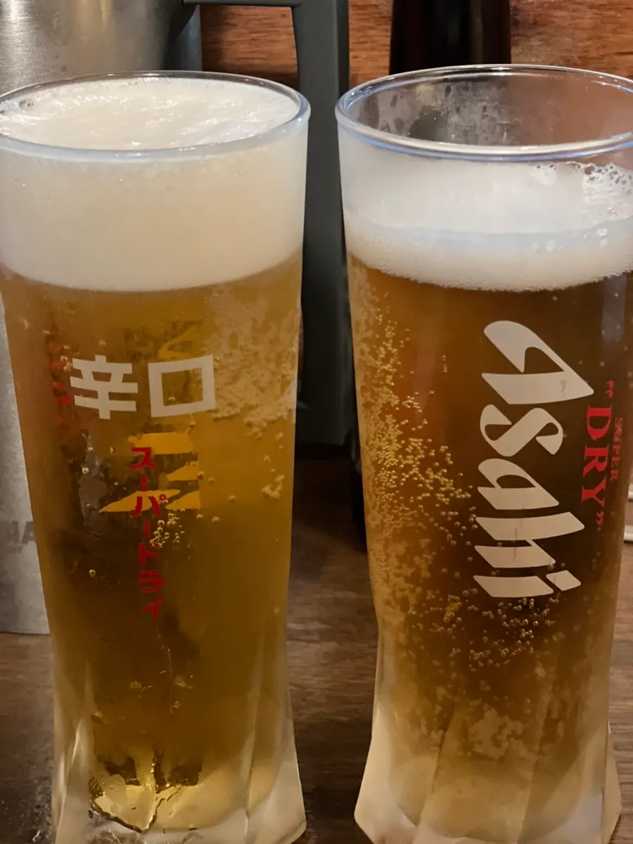 Draft beer and non-alcoholic beer at Wakoan's window seat
