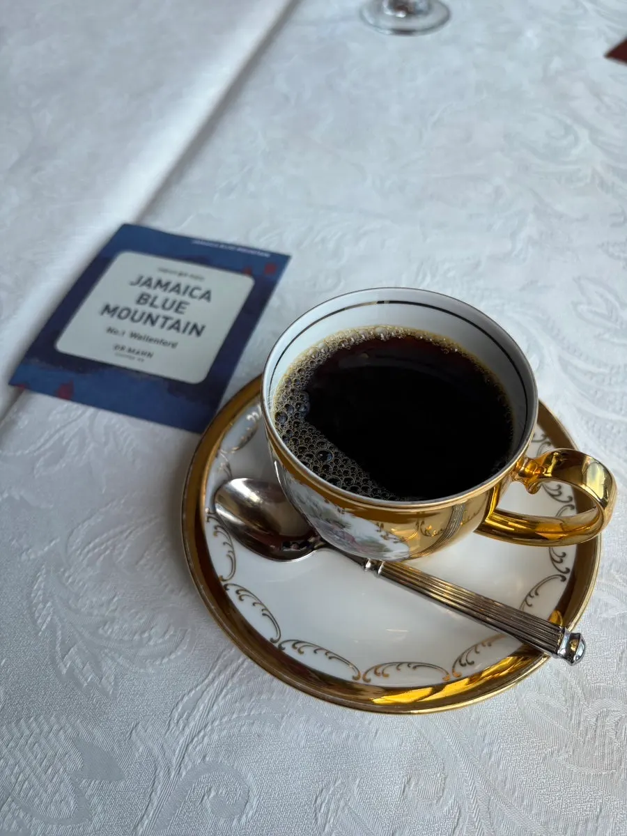 Cup of Blue Mountain coffee on the table