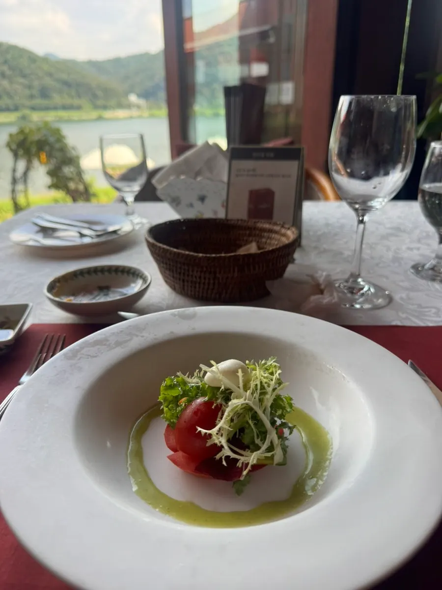 Carefully plated lunch salad