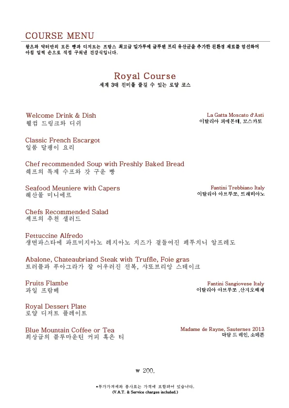 Café menu detail page