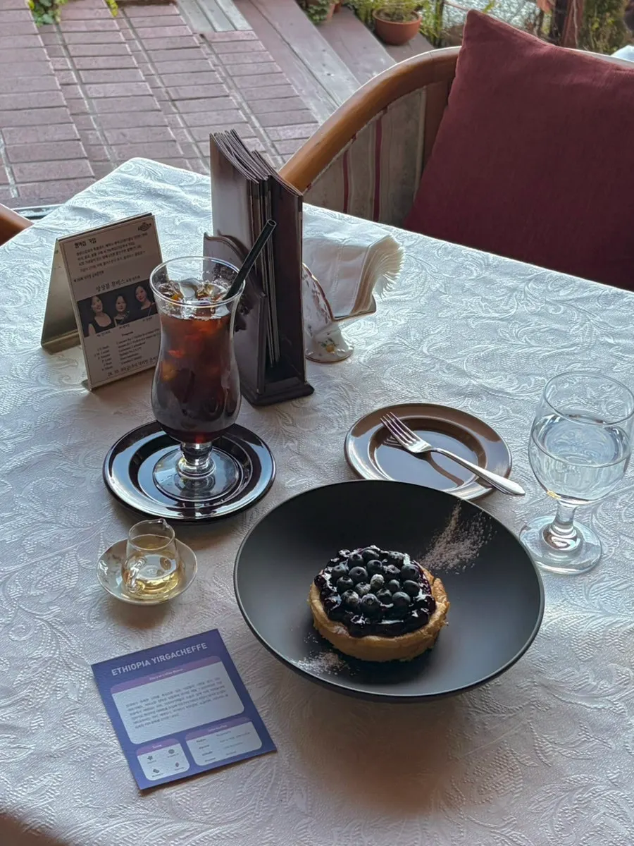Blueberry cheesecake topped with fresh blueberries