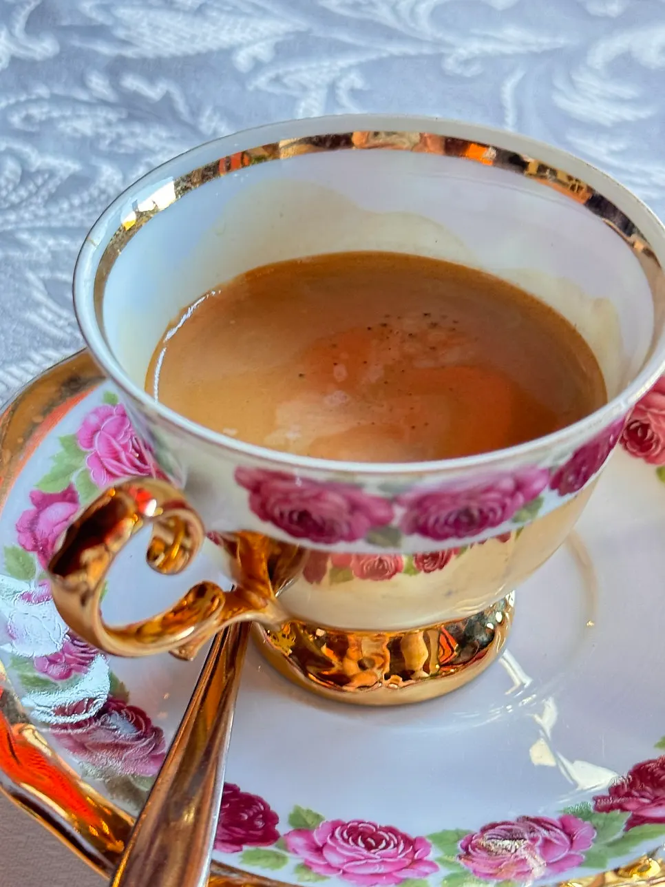 Café Royale with a flaming sugar cube