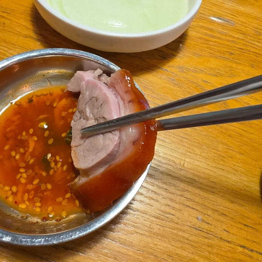 Close-up of tender jokbal meat