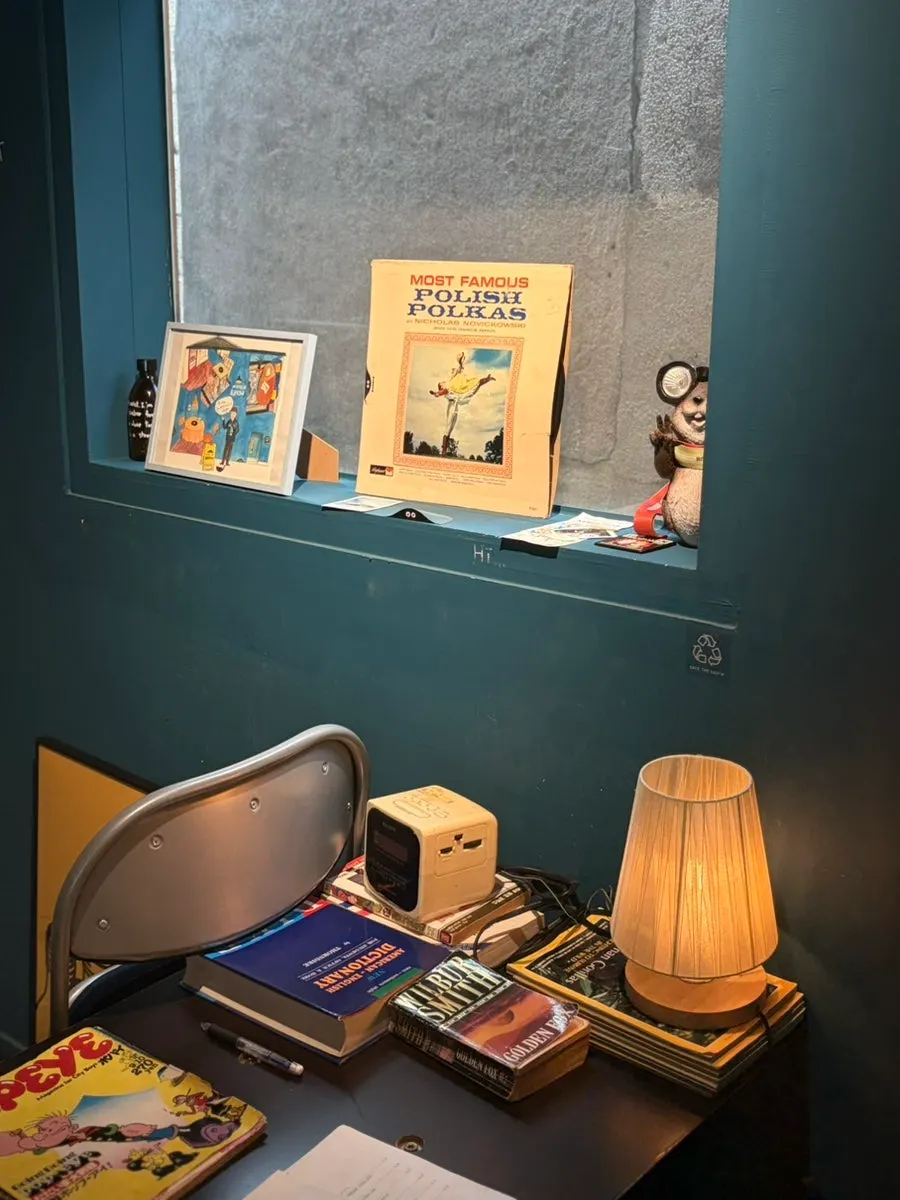 Cozy lighting inside Nerdy Blue Burrow