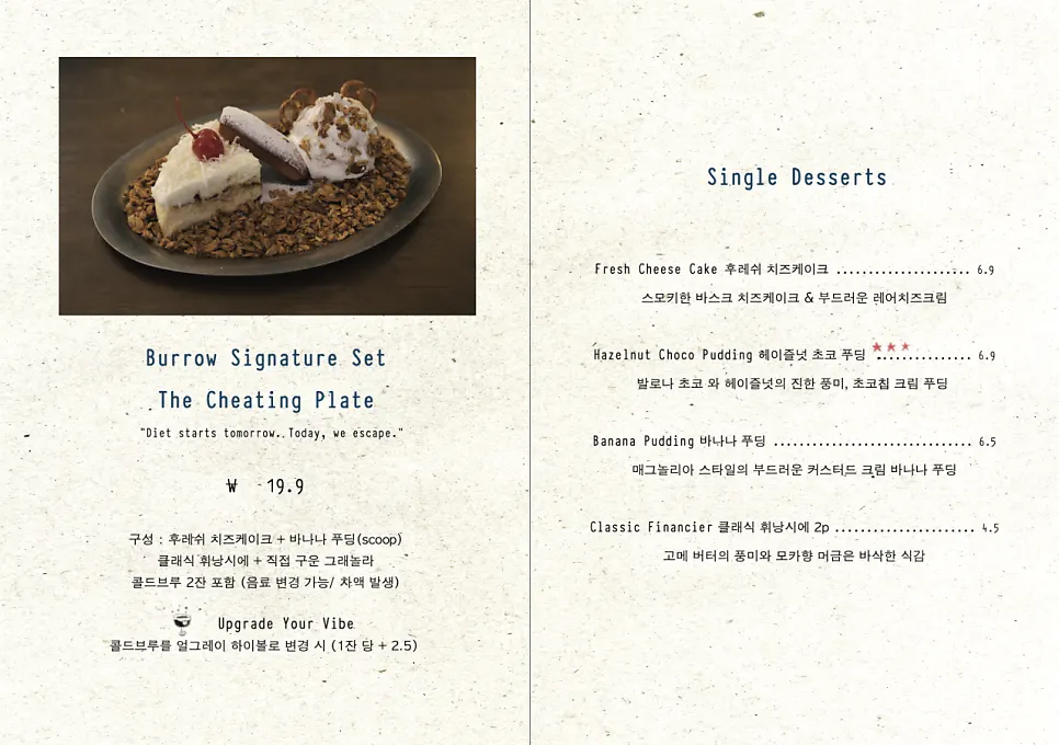 Nerdy Blue Burrow menu board