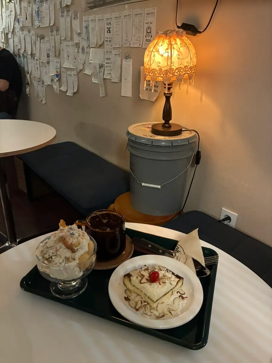 Café table set for the signature order