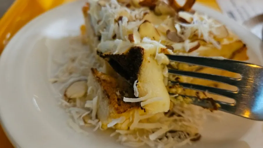 Closing shot of the coffee and desserts together