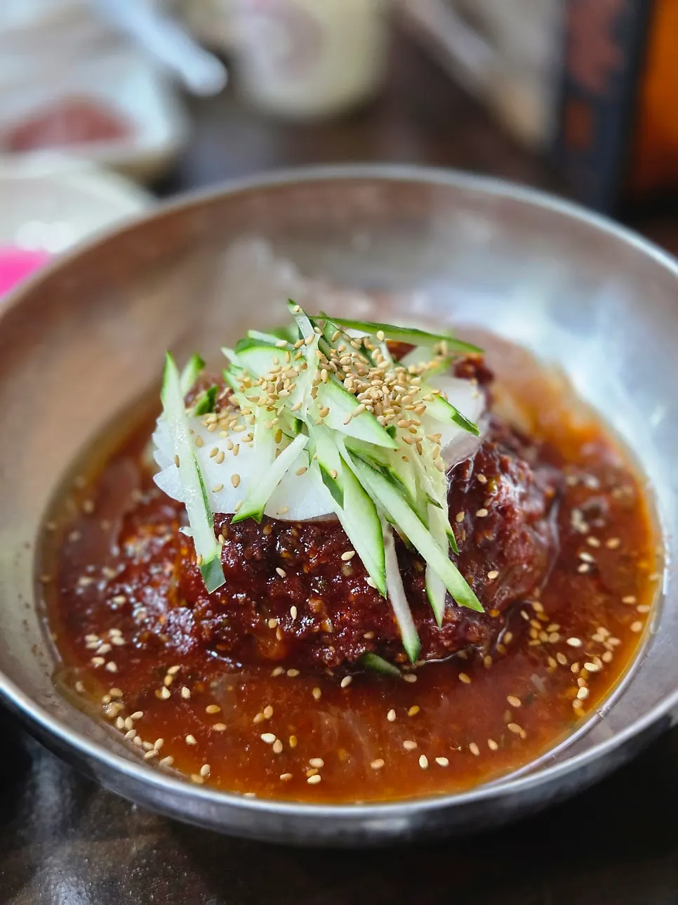 The spicy kimchi stew chosen as the base option