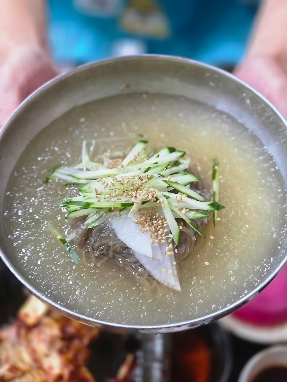 Clean-broth japchae-guksu and mul naengmyeon