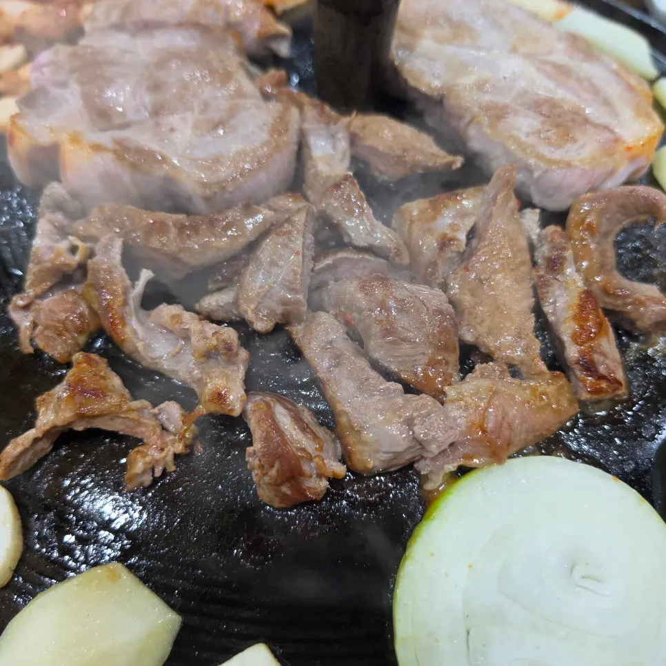 A fully cooked piece of pork jowl
