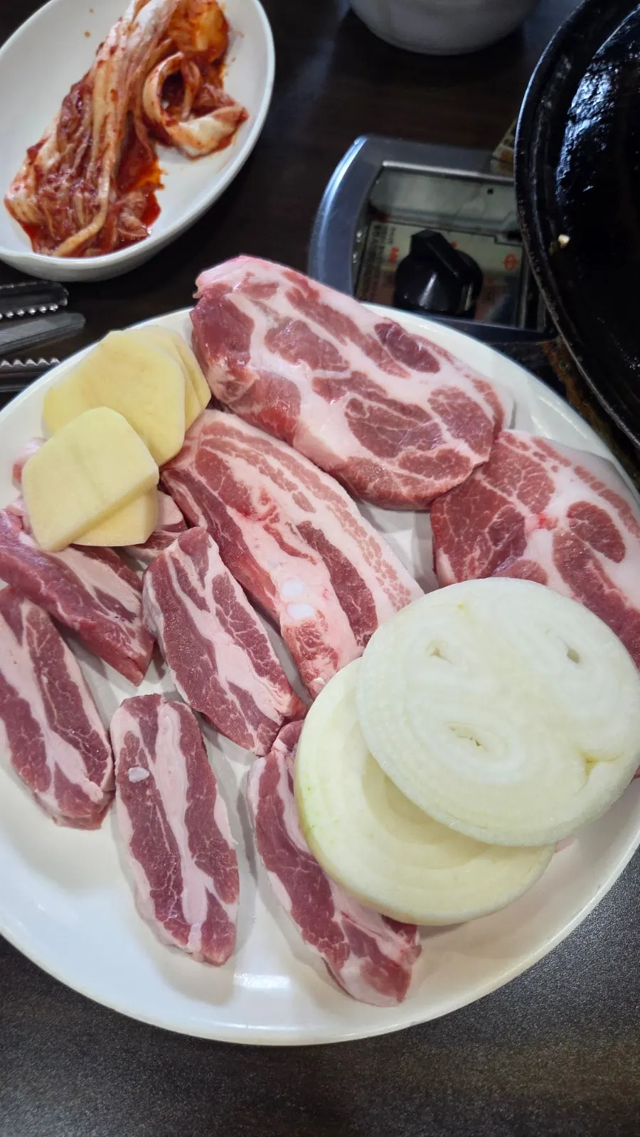 목살 3인분 주문 상차림