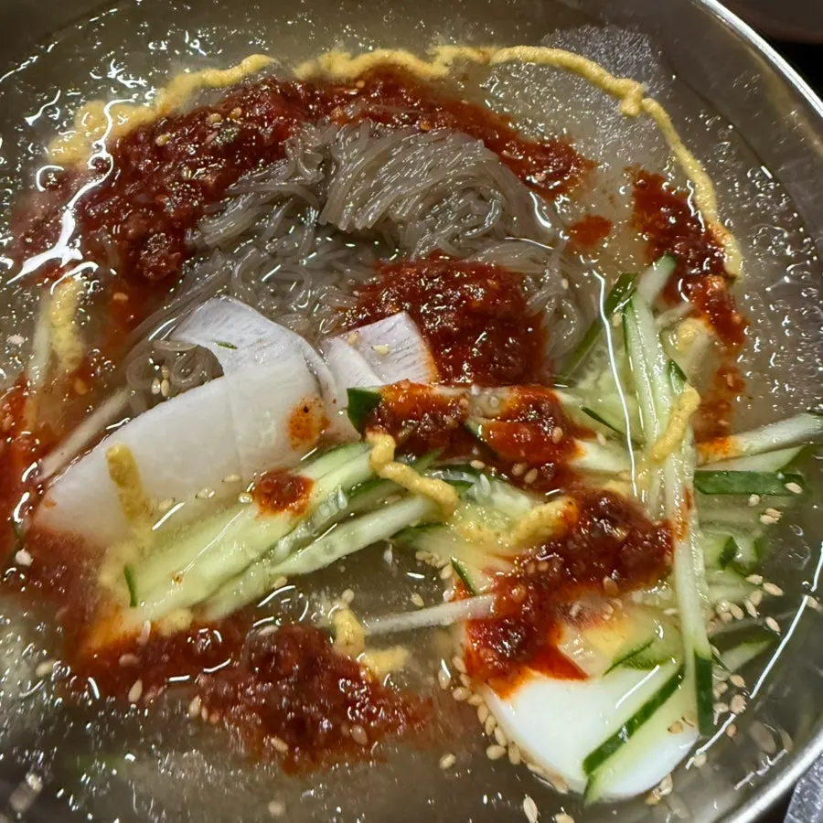 Water naengmyeon ordered as dessert
