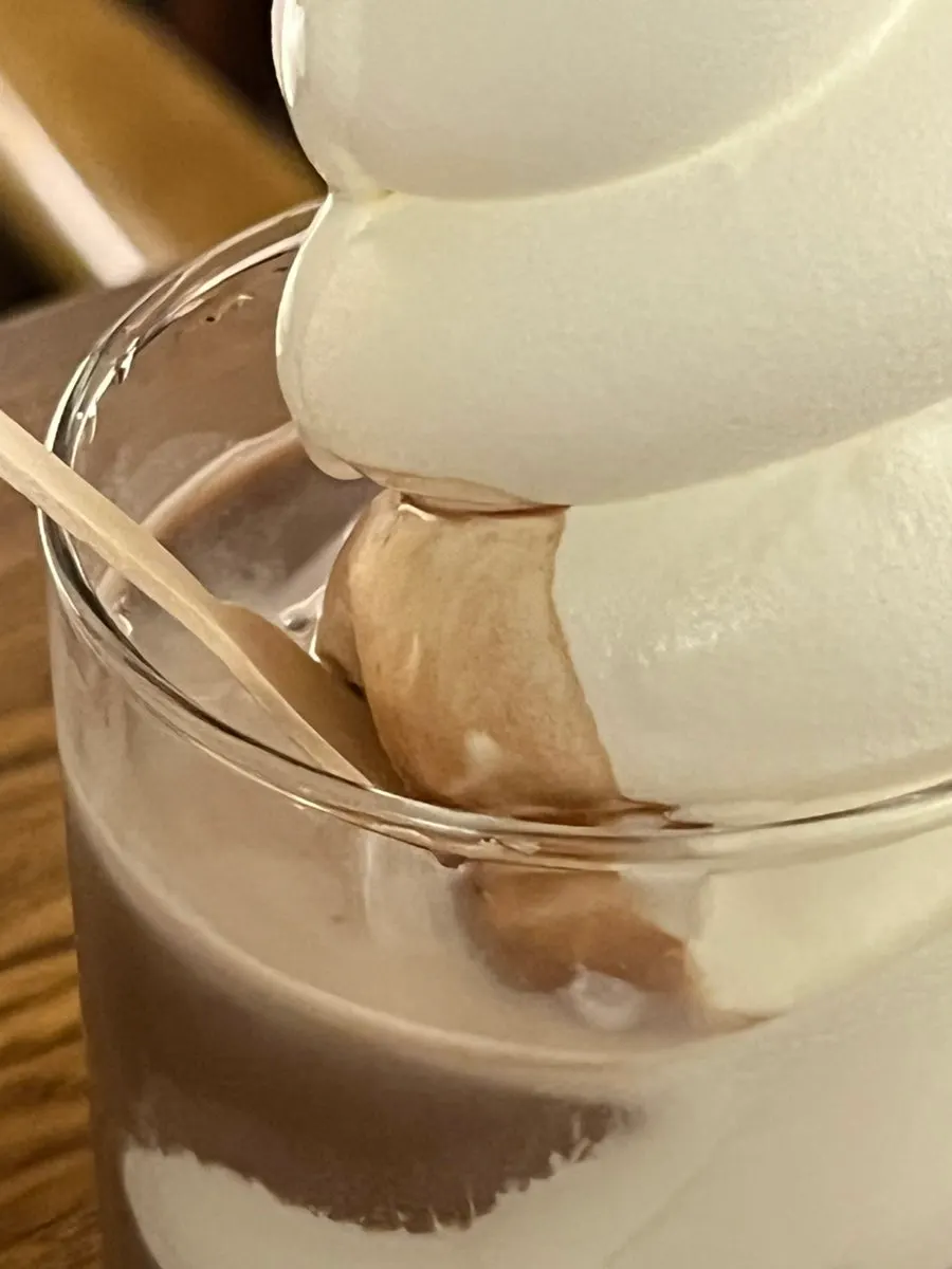 Dojina roll and chocolate milk bowl