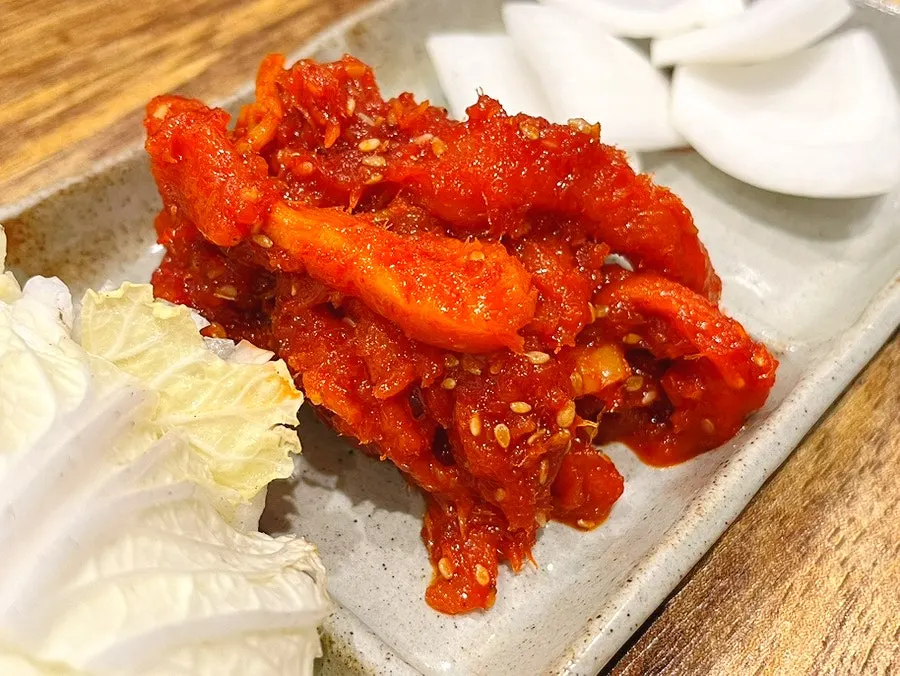 Myeongtaehoe muchim the owner brought out to try