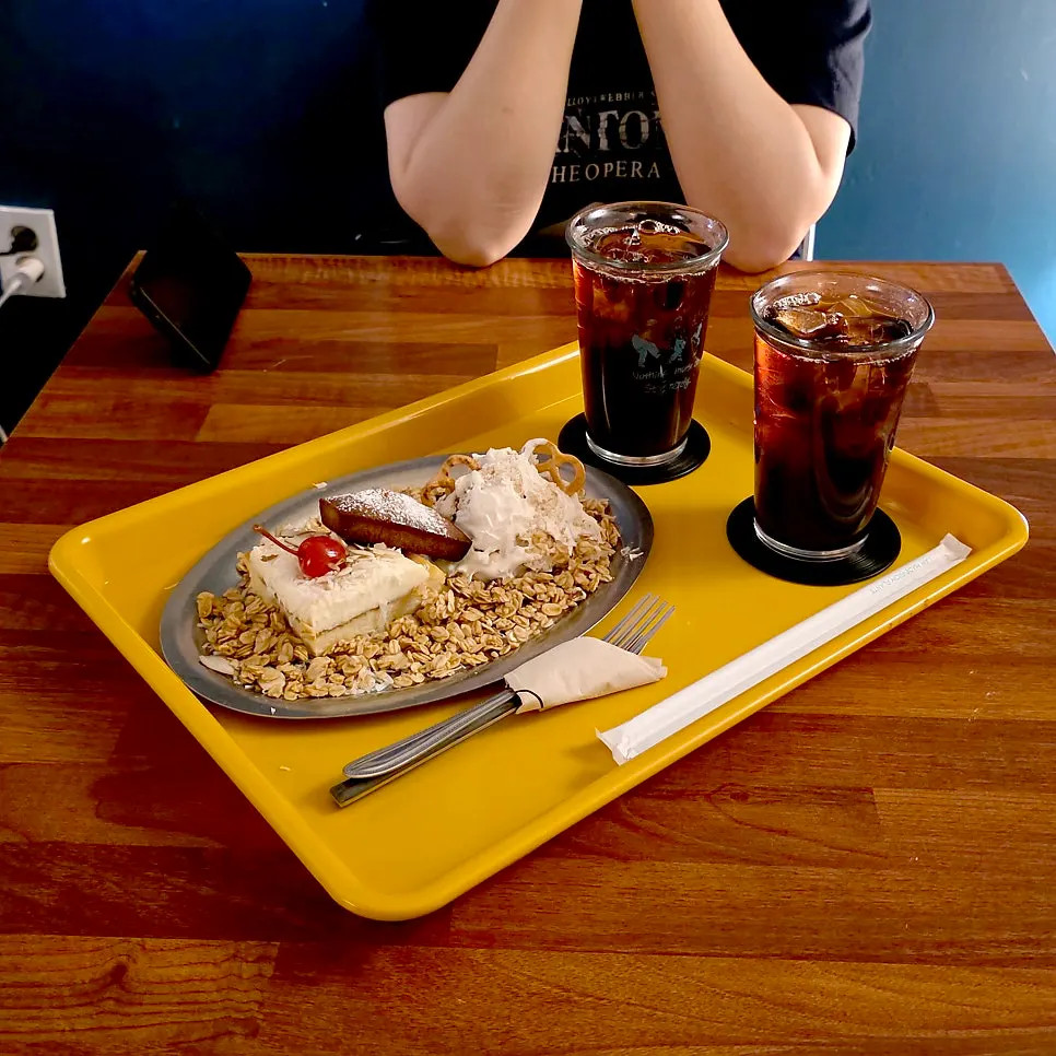 Cold brew paired with a dessert plate