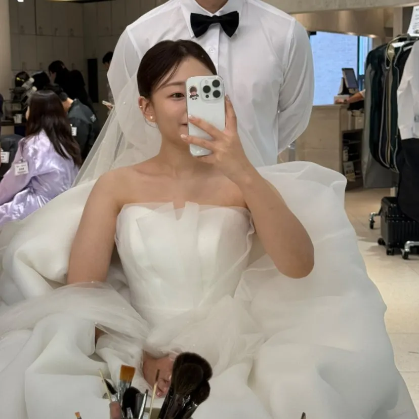 붉은기를 뺀 염색 완성 모습