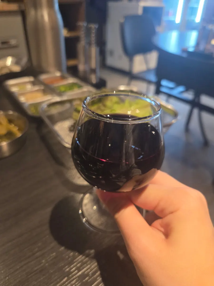 Two glasses of red wine served as welcome drink