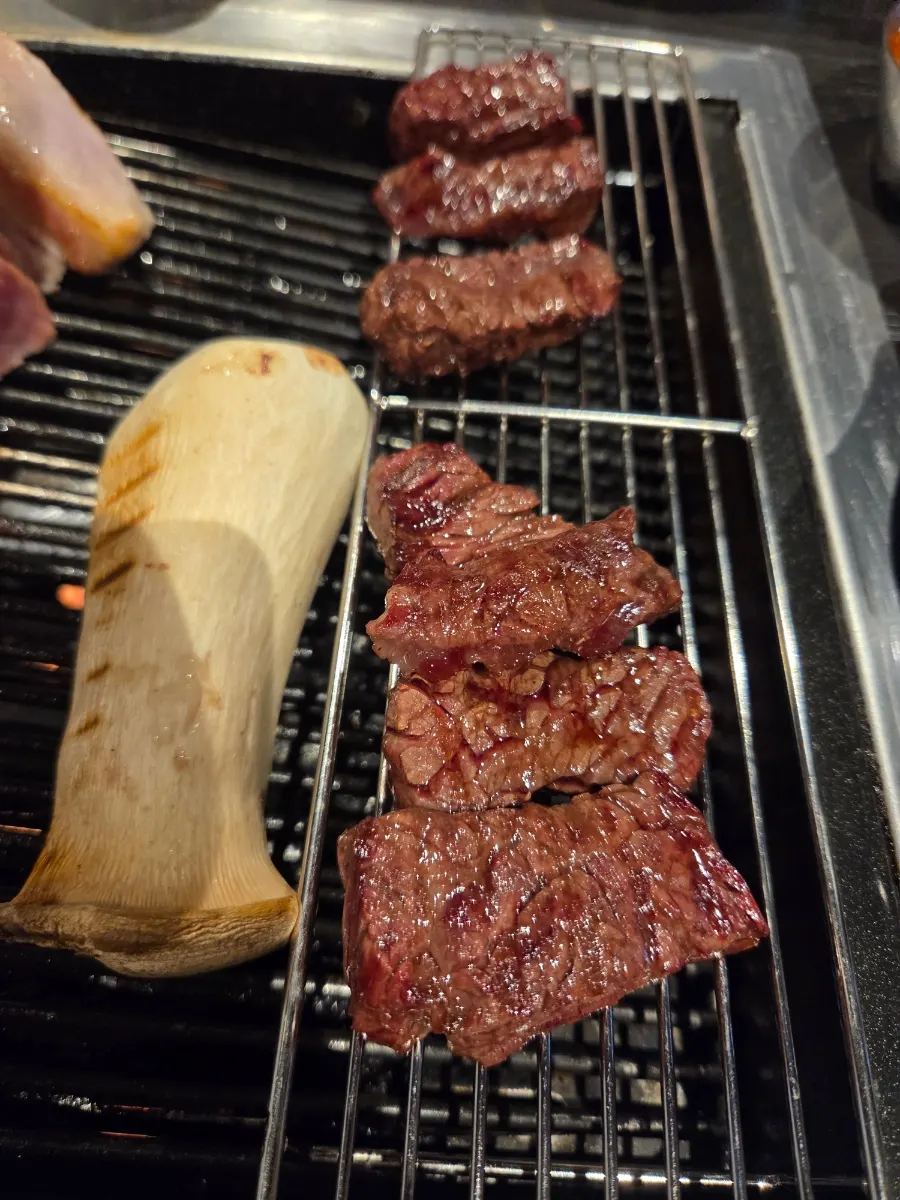 Fully grilled, sliced skirt steak