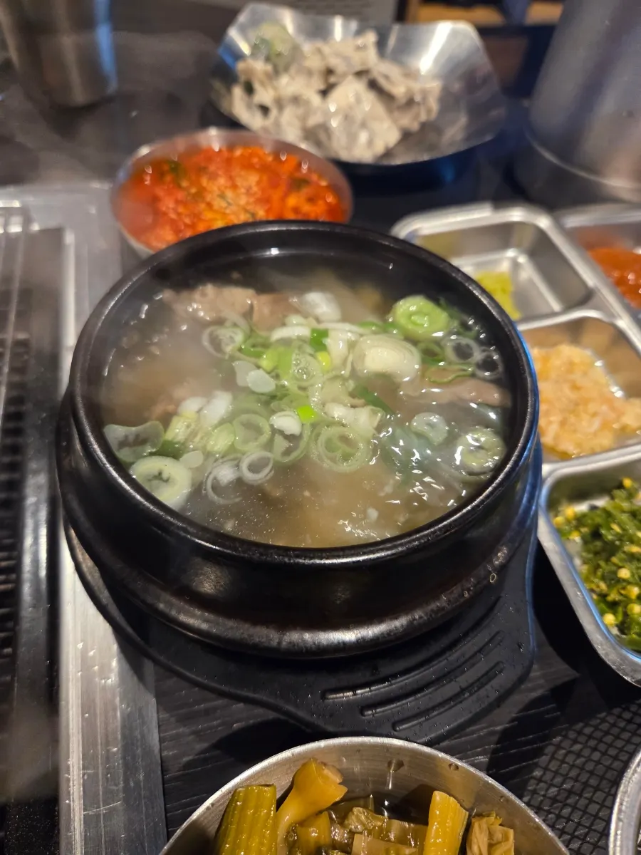 Beef radish soup served as a side dish