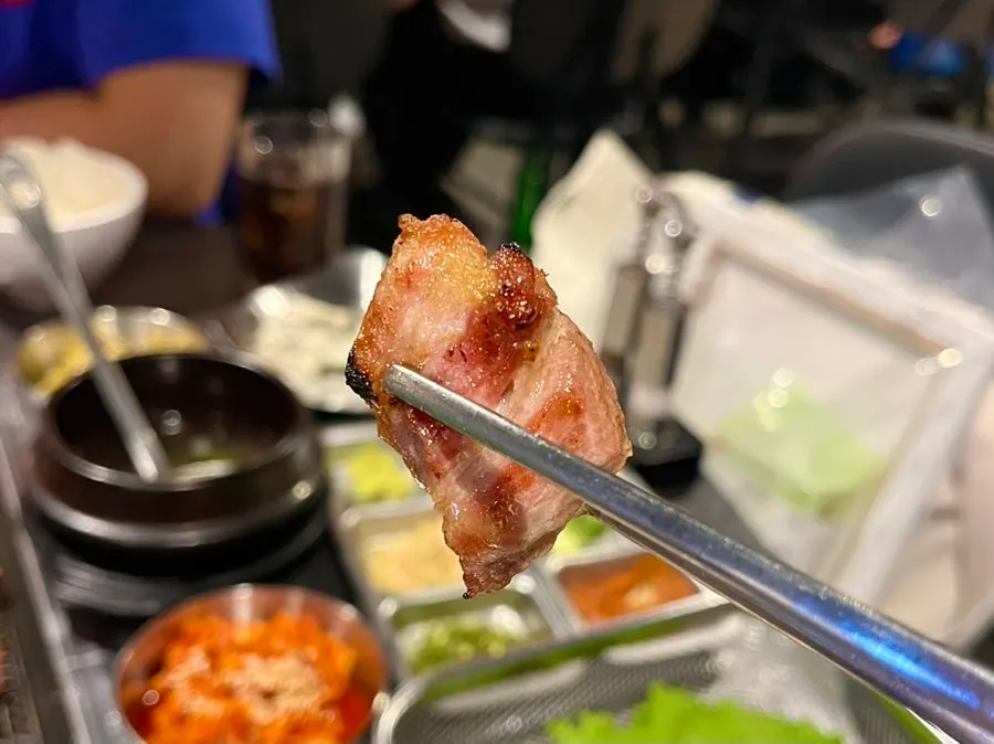 Beautifully grilled pork neck