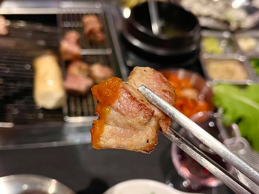 Juicy pork neck at Yukseong