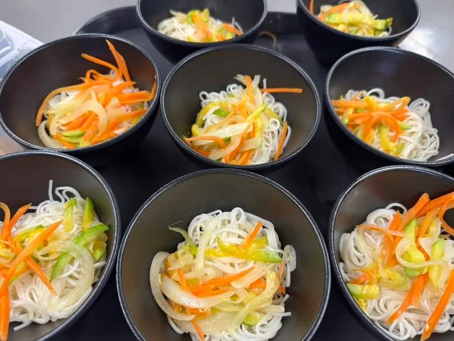 Wide variety of Korean buffet dishes on display