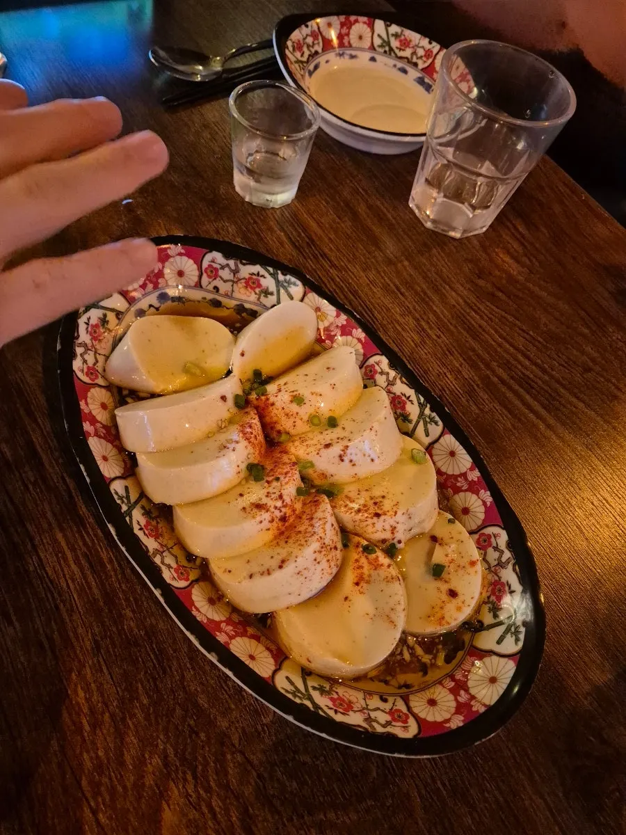 Sundubu ordered as a snack to go with soju