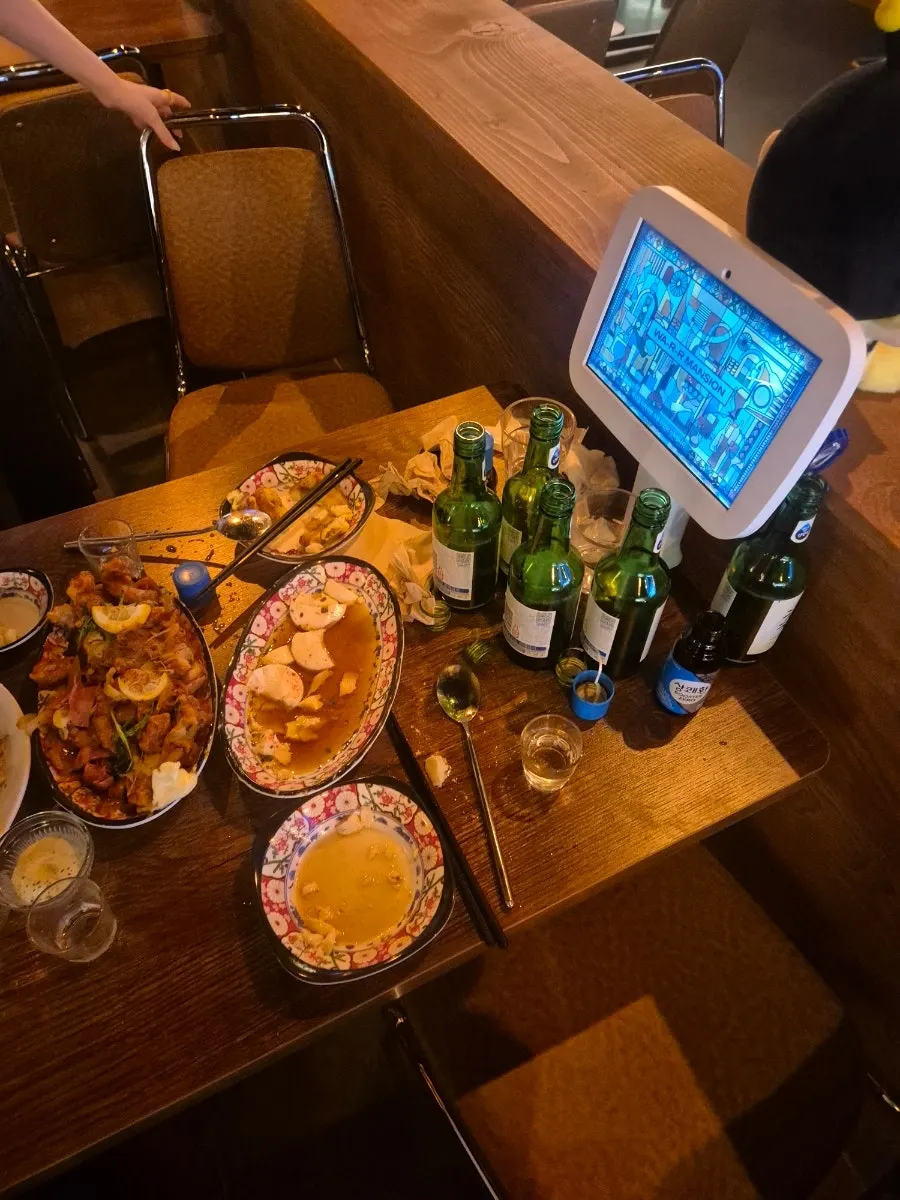 Table setup for the second round of drinks