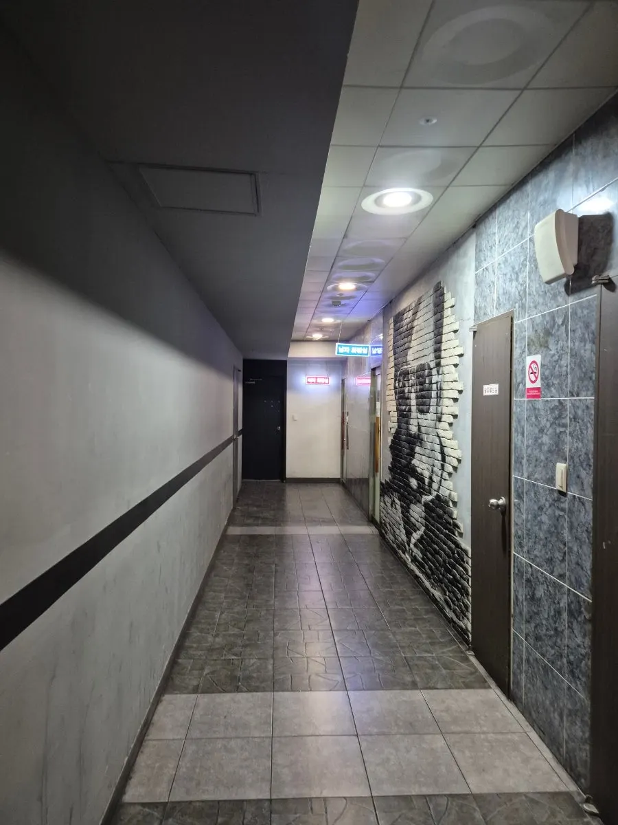 Separate men's and women's restrooms outside the venue
