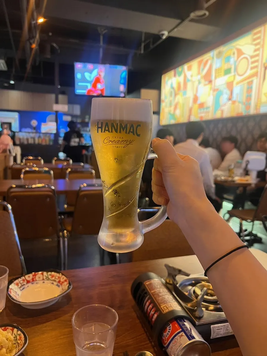 Draft beer ordered at Wareureu Mansion