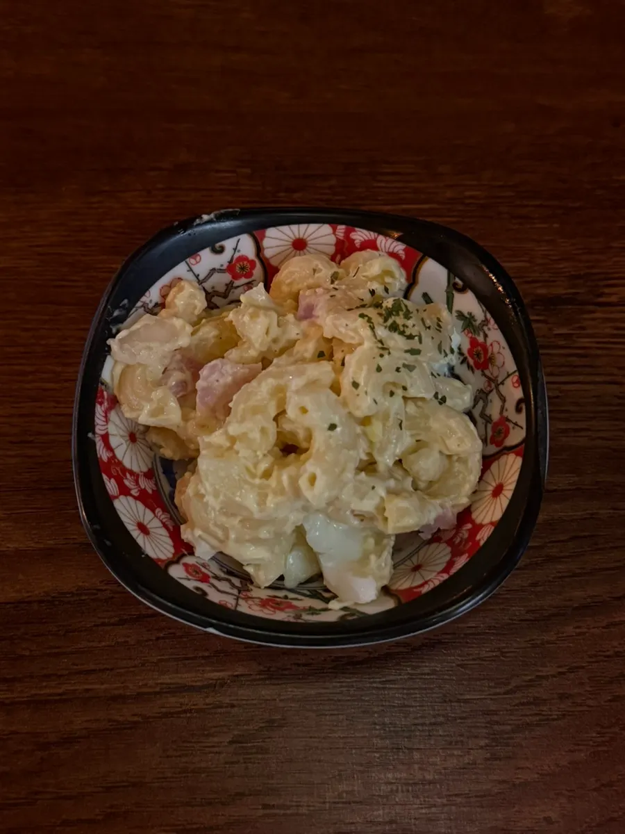 Macaroni salad served as a starter side dish