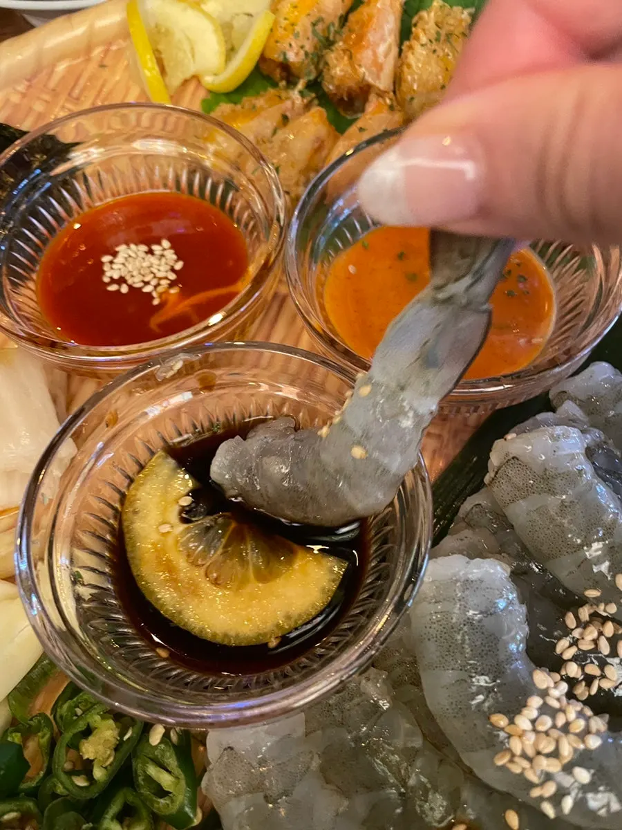통통한 생새우회 클로즈업
