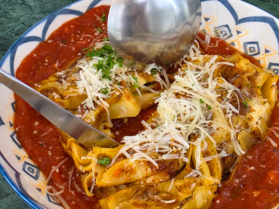 A plate of When You Bite's signature lasagna
