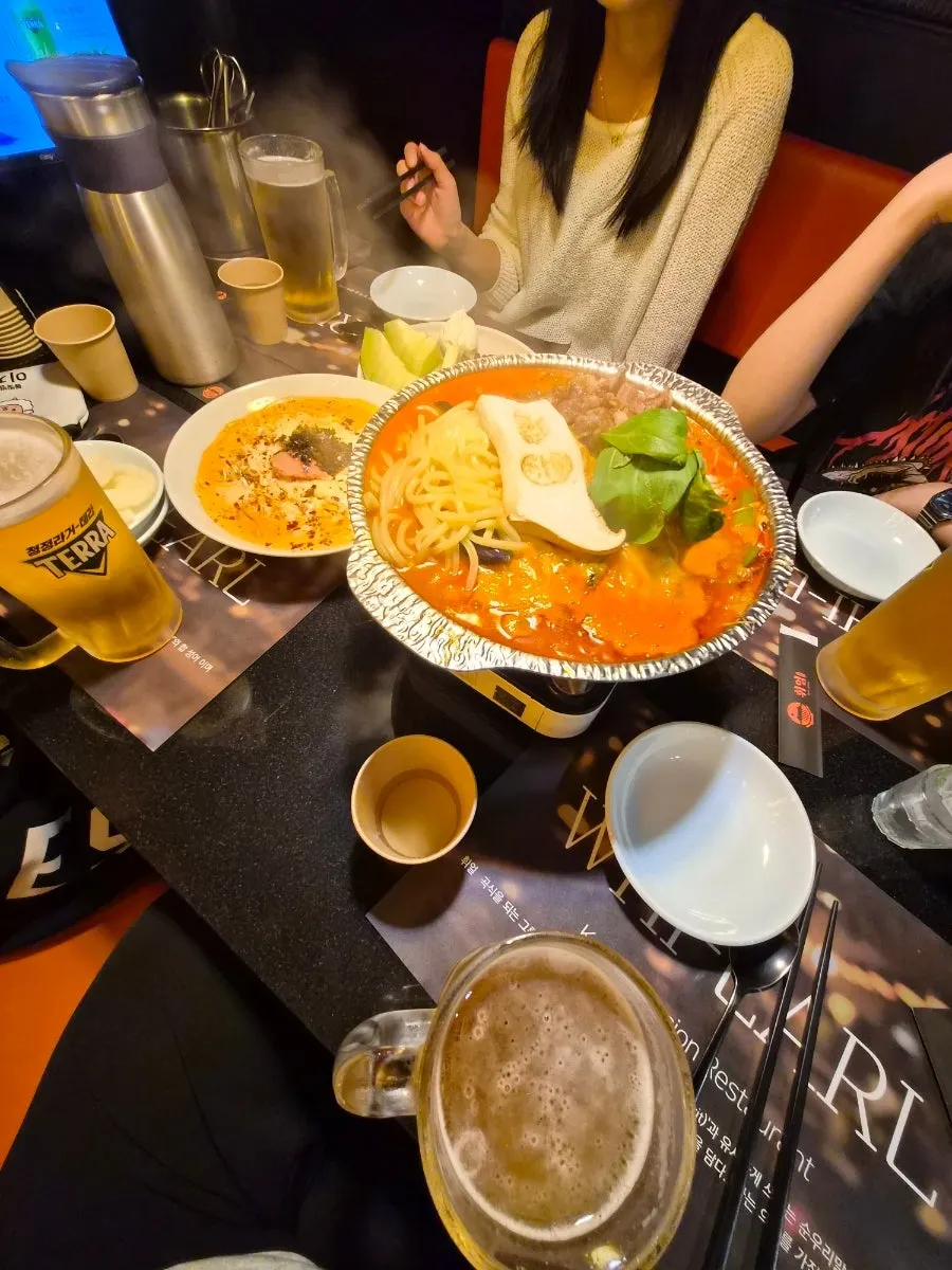 식사를 마친 휘얼 미금점 테이블