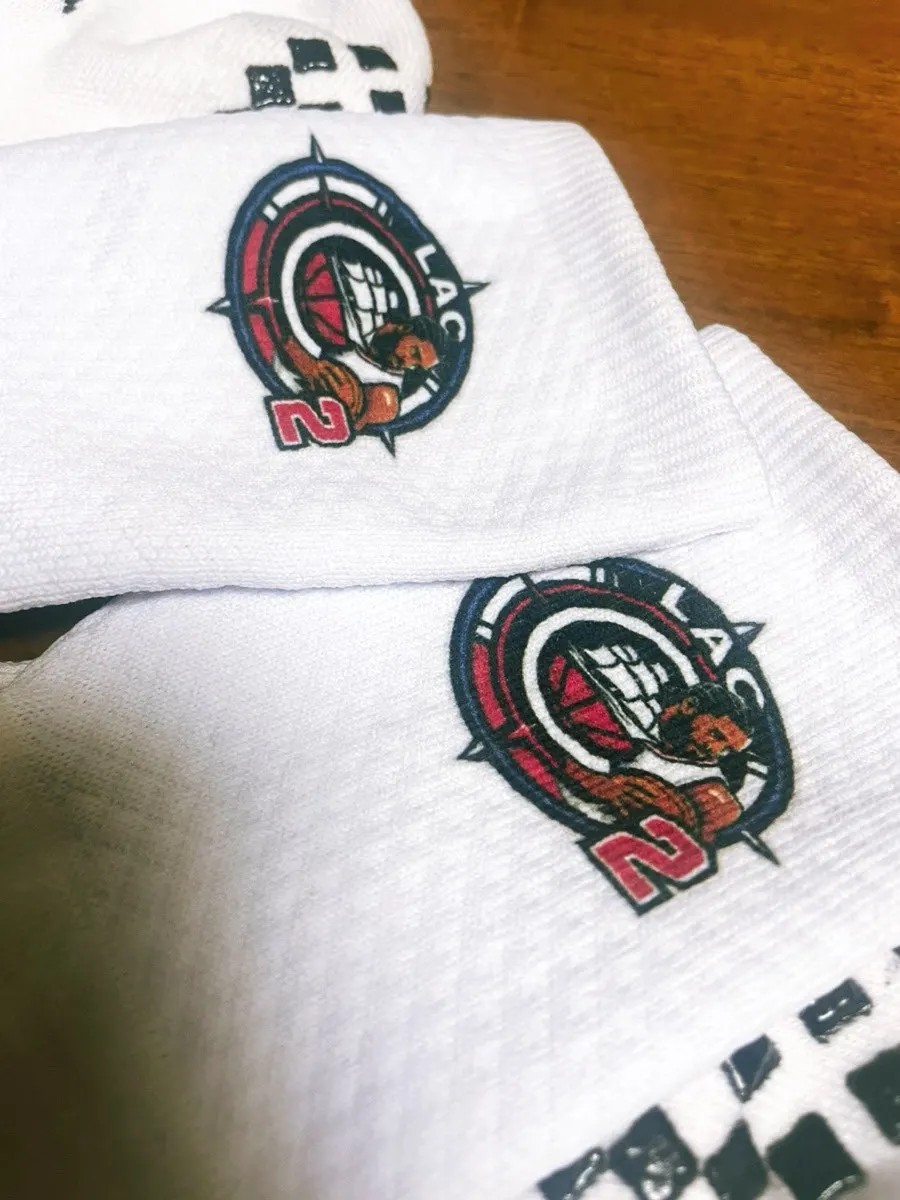 Custom sports socks with a self-designed logo