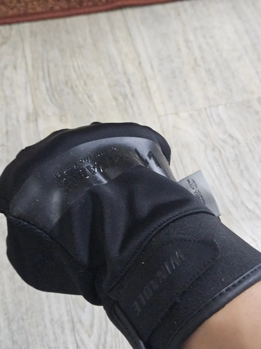Black ski gloves for winter outdoor activities
