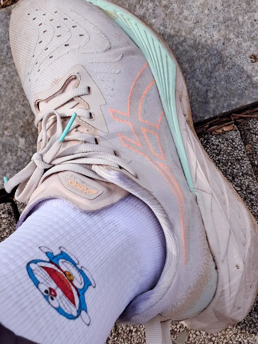 Doraemon socks worn for a run at Anyangcheon