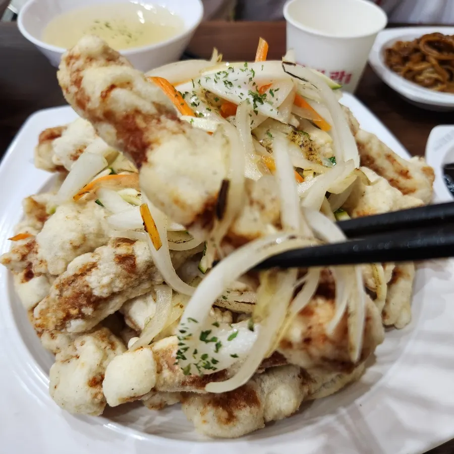 찍먹으로 주문한 탕수육 중