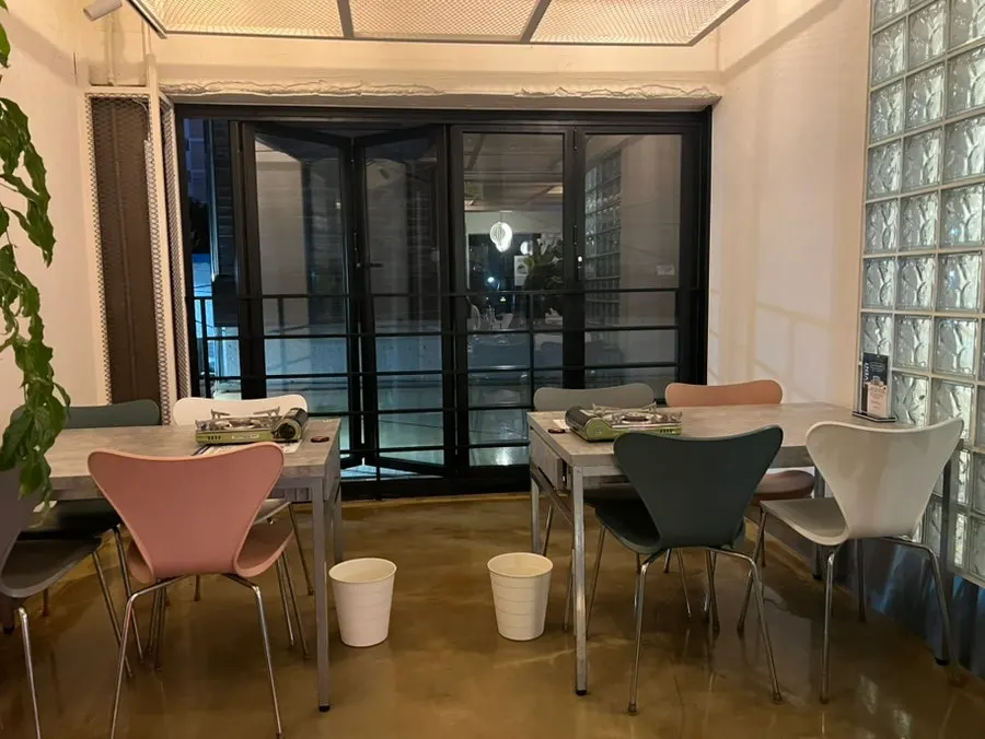 Clean-looking indoor table at the gopchang restaurant