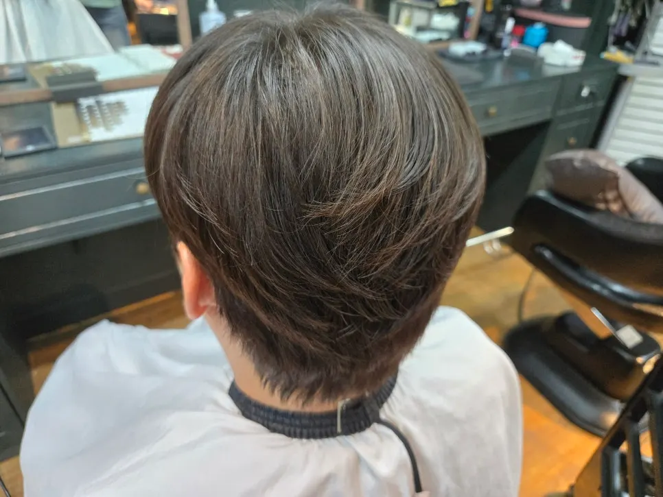 Hair with the recovery ampoule applied before the neutralizer