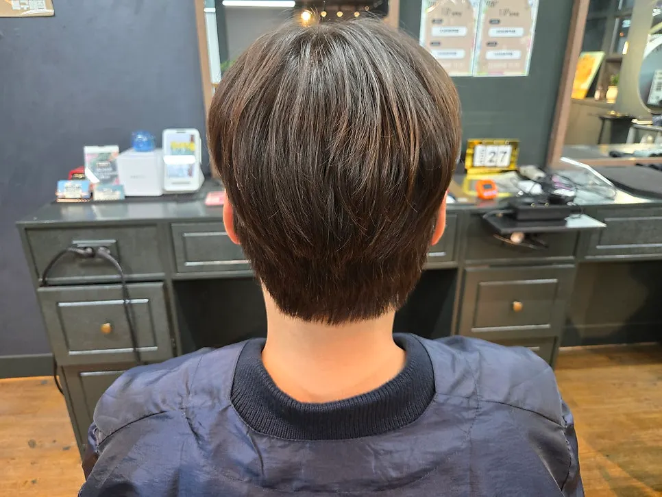 Clean finished men's hairstyle after treatment