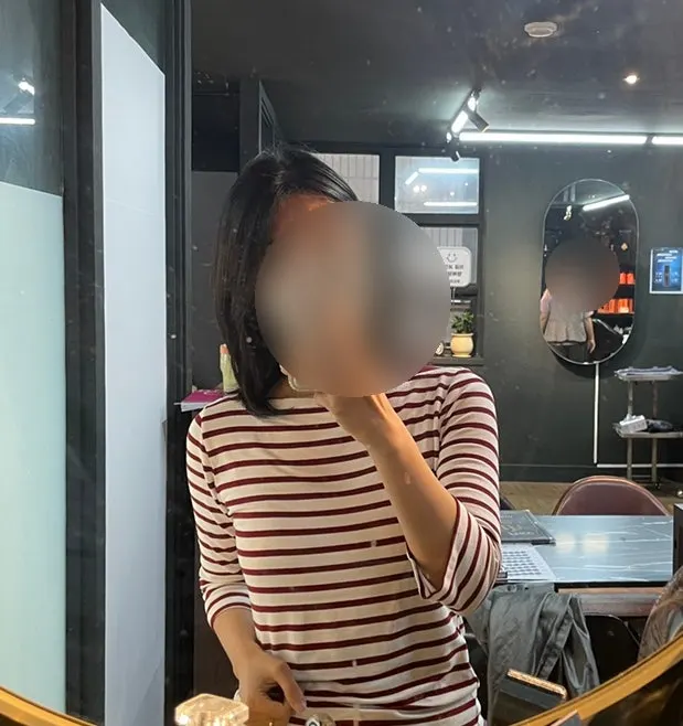 털어 말린 뒤 자연스러운 C컬 머리