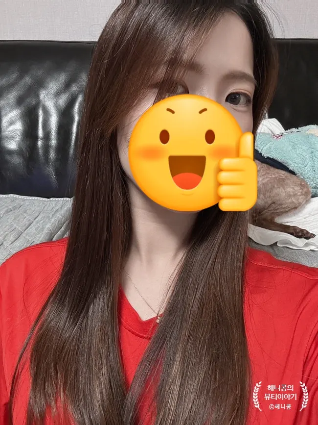 볼륨매직 완성 후 윤기나는 머릿결