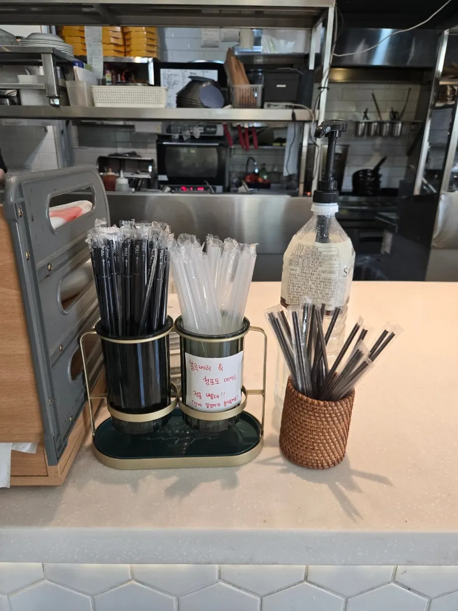 Pickles set out at the self-serve bar